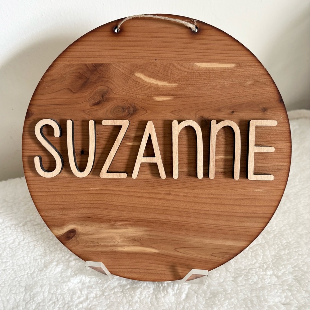 Suzanne Wooden Name Sign Wall Decor Personalized